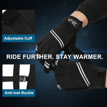 Non-Slip Winter Cycling Gloves - Grey Medium