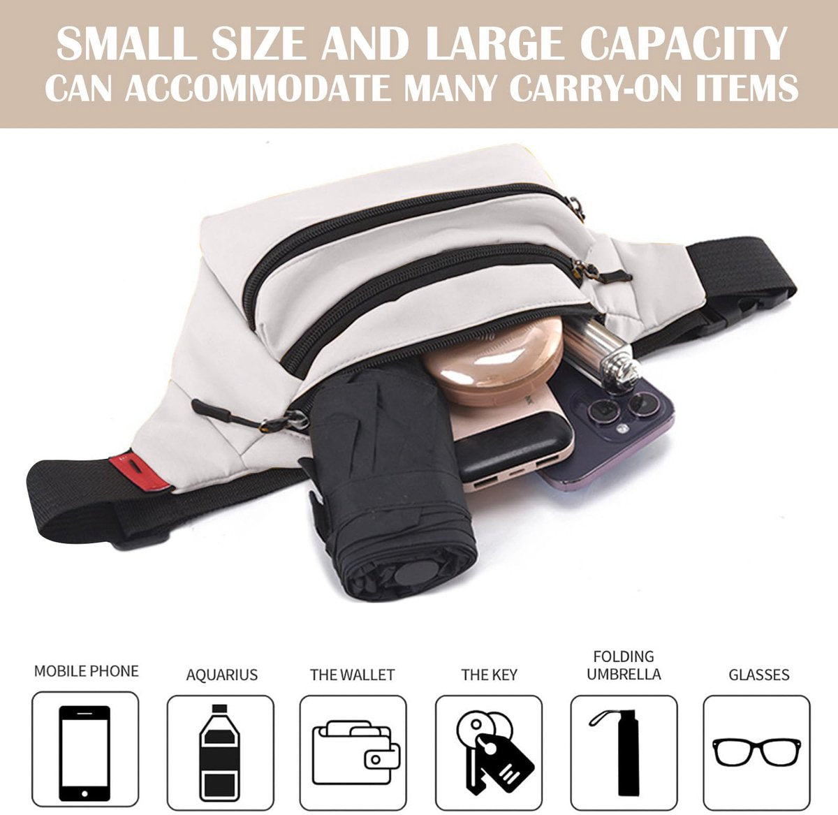 Waterproof Belt Bag - Off-White