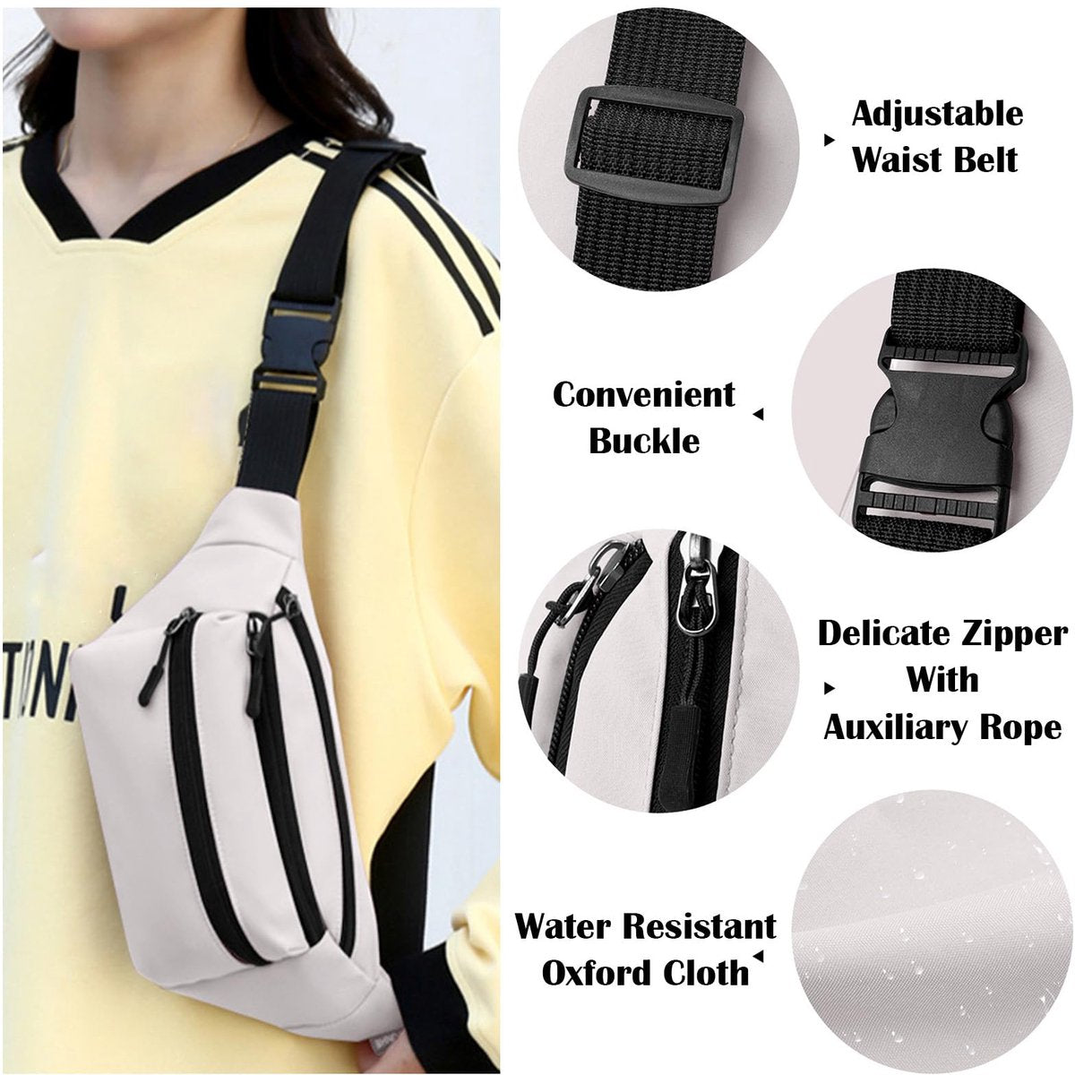 Waterproof Belt Bag - Off-White