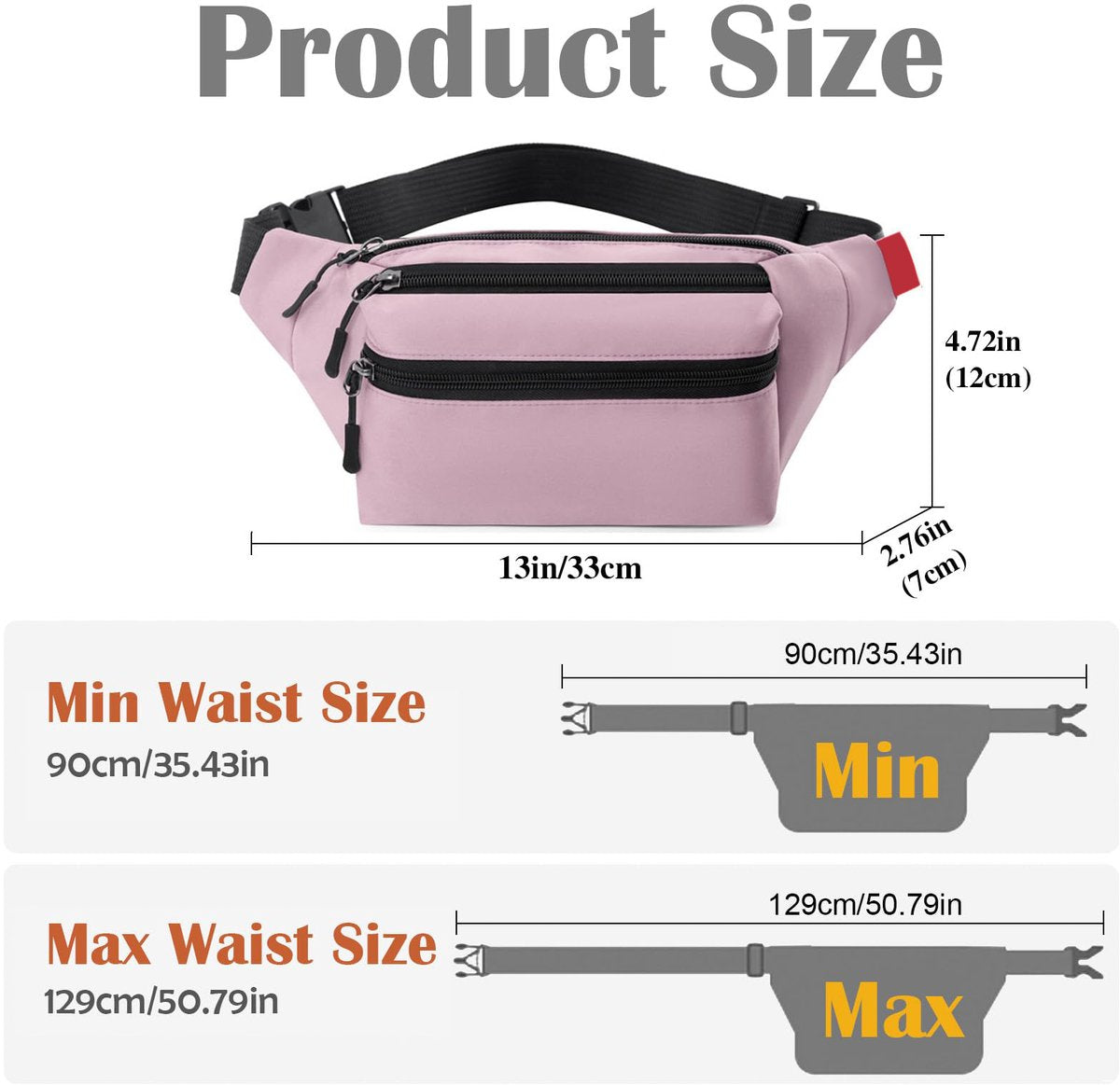 Waterproof Belt Bag - Pink