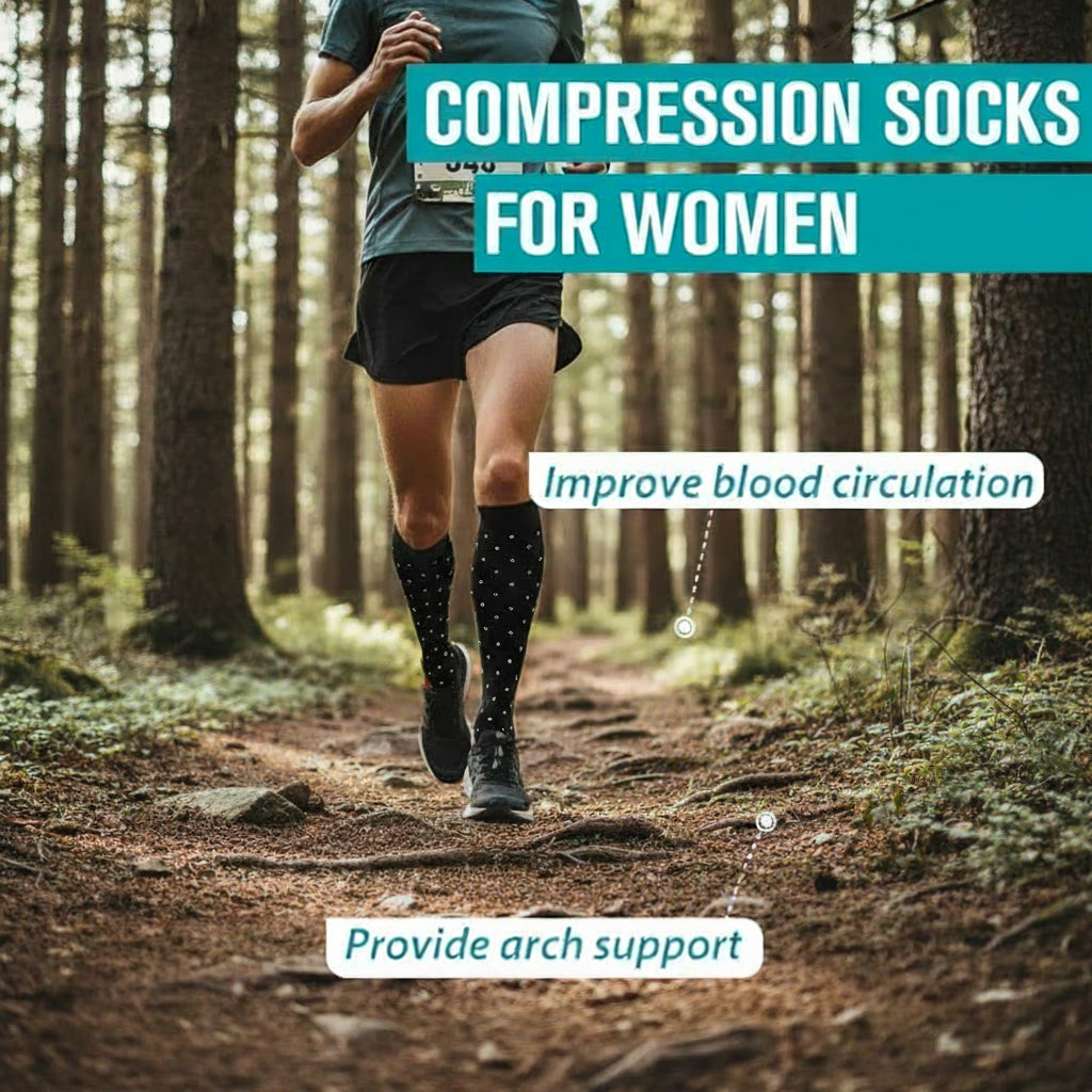 6 Pairs Of Womens Compression Socks S/M - Black