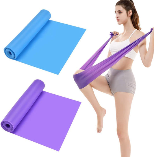 Set of 2 Wide Format Resistance Bands (Blue + Purple)