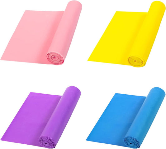 Set of 4 Wide Format Resistance Bands (Blue + Purple + Pink + Yellow)