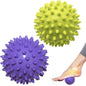 Set of 2 Spiky Massage Balls (Green/Purple 7.5 cm)