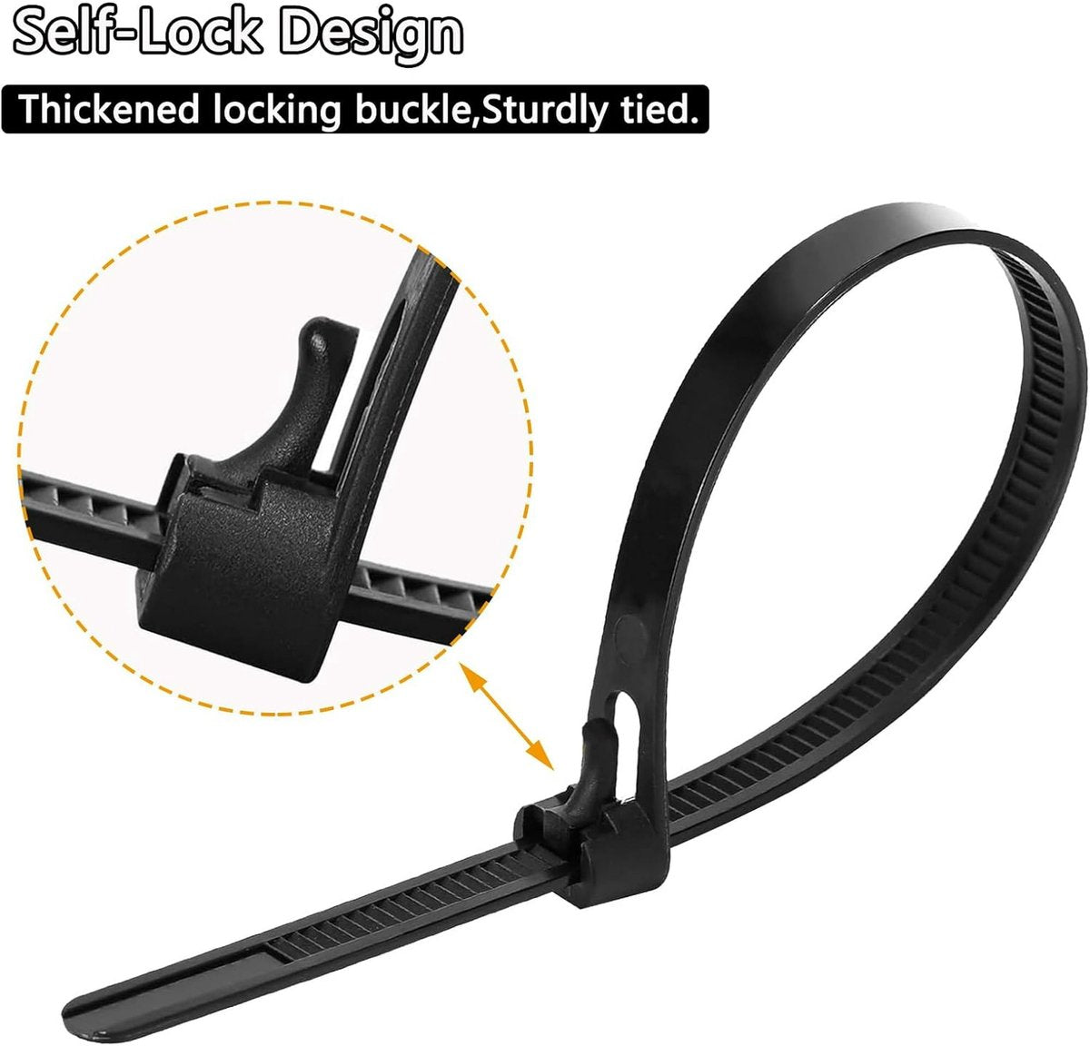 100 Heavy-duty Reusable Cable Ties