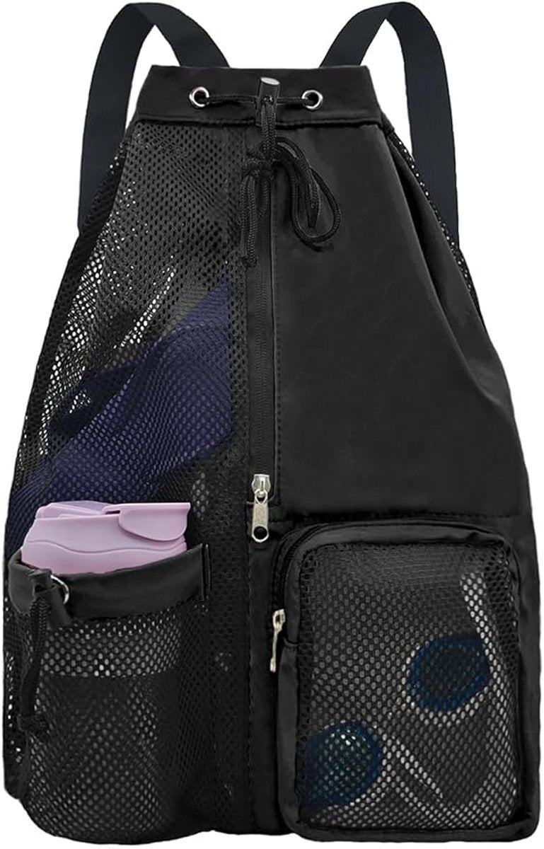Mesh Swim Gear Backpack - (Black）