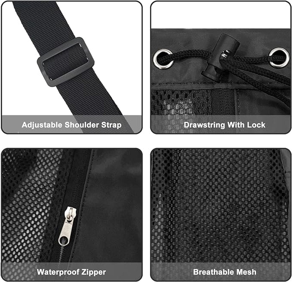 Mesh Swim Gear Backpack - (Black）