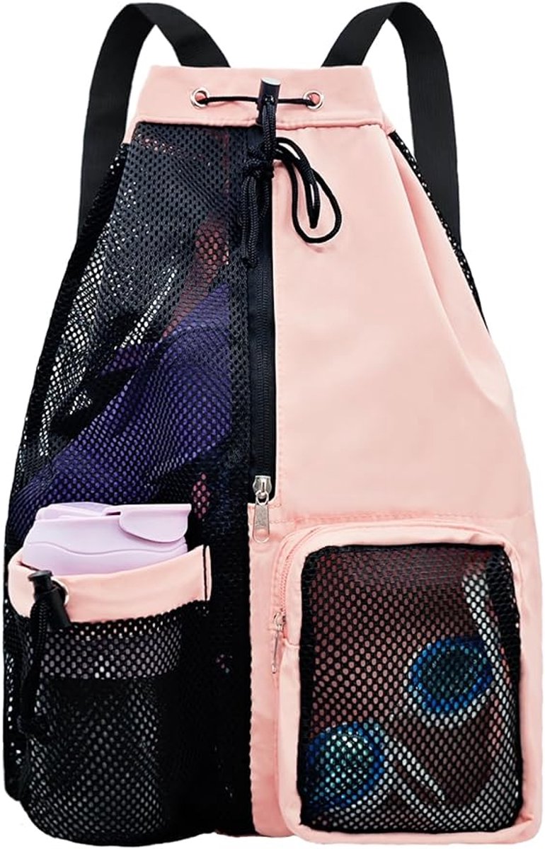 Mesh Swim Gear Backpack - (Pink）