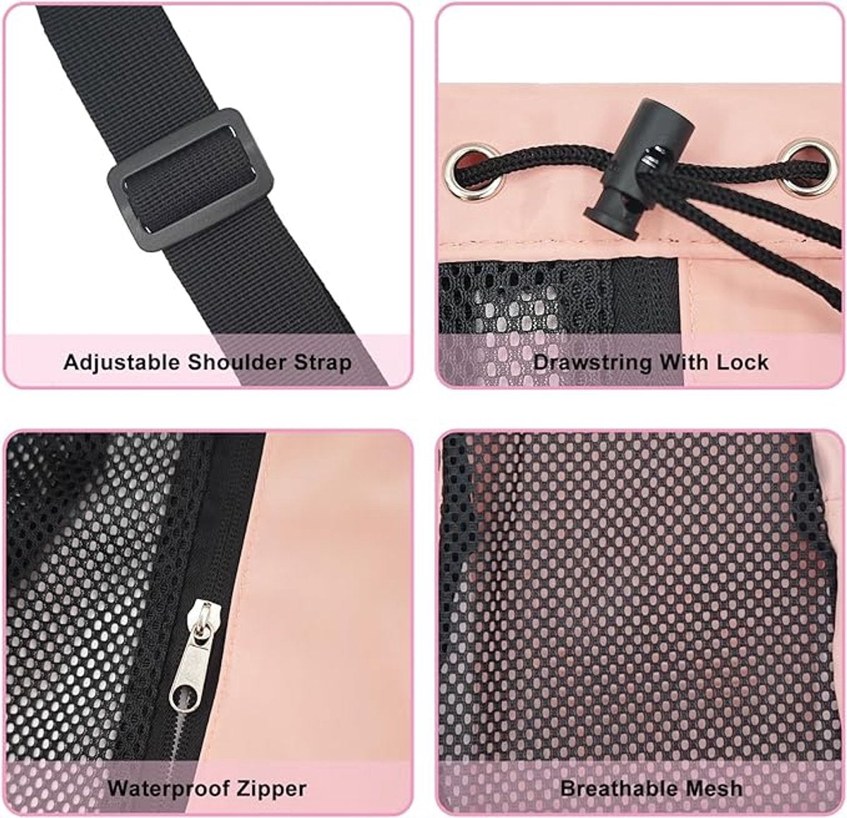 Mesh Swim Gear Backpack - (Pink）