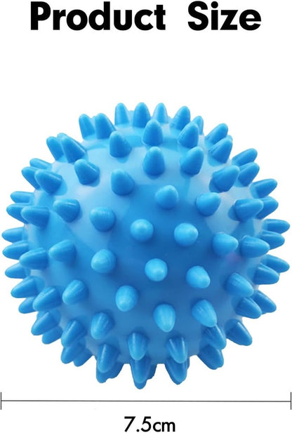 Set of 2 Spiky Massage Balls (Blue/Black 7.5 cm)