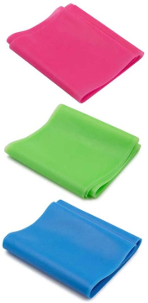 Set of 3 Wide Format Resistance Bands (Blue + Red + Green)