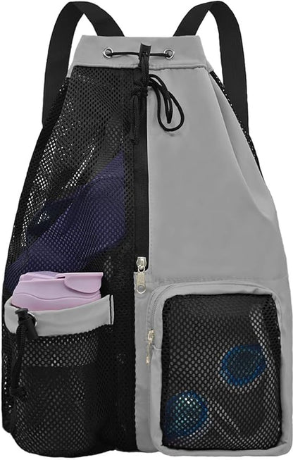 Mesh Swim Gear Backpack - (Grey）