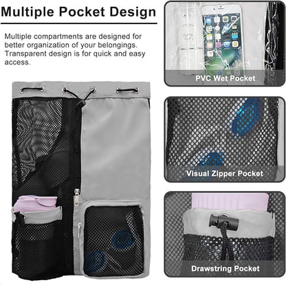 Mesh Swim Gear Backpack - (Grey）