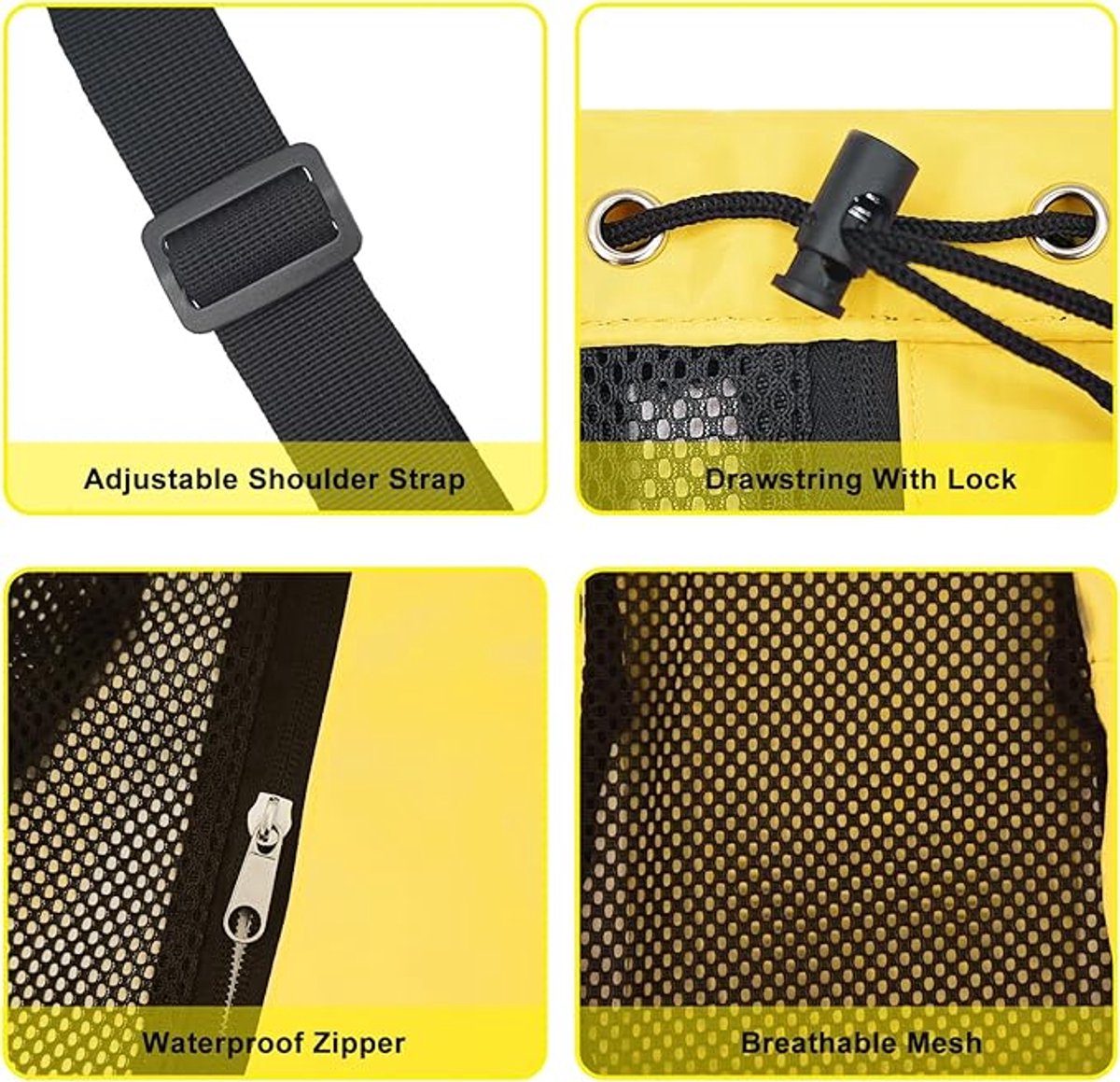 Mesh Swim Gear Backpack - (Yellow）