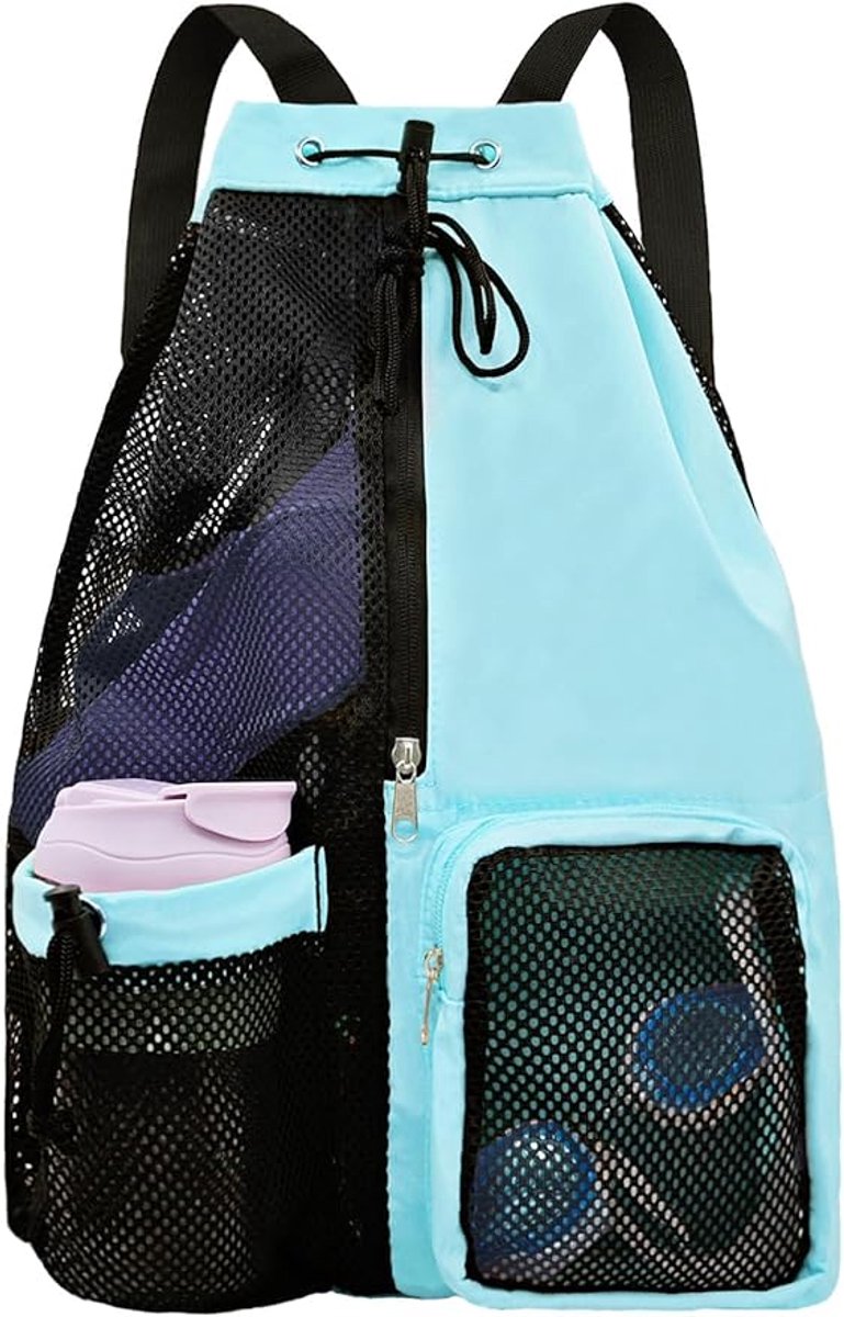 Mesh Swim Gear Backpack - (Blue）