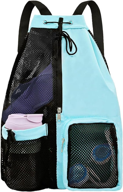 Mesh Swim Gear Backpack - (Blue）