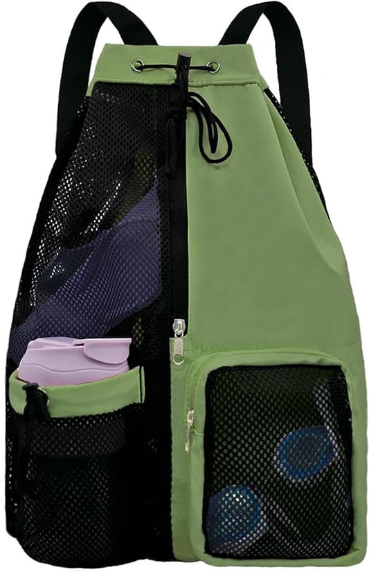Mesh Swim Gear Backpack - (Green）