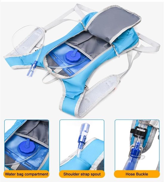 Hydration Running Vest With 2L Bladder (Purple）