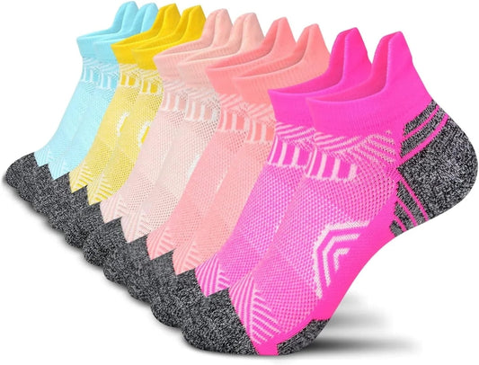 5 Pairs Of Womens Fluro Ankle Socks US 6-10