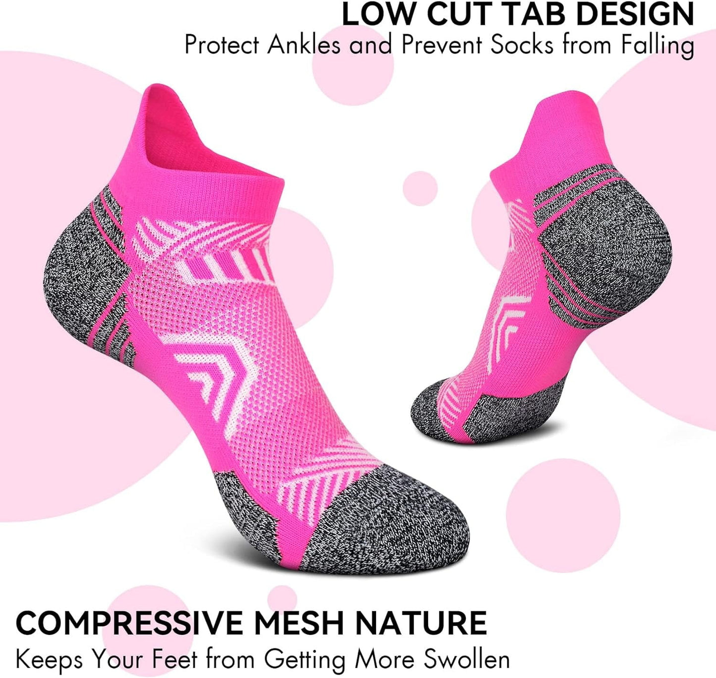 5 Pairs Of Womens Fluro Ankle Socks US 6-10