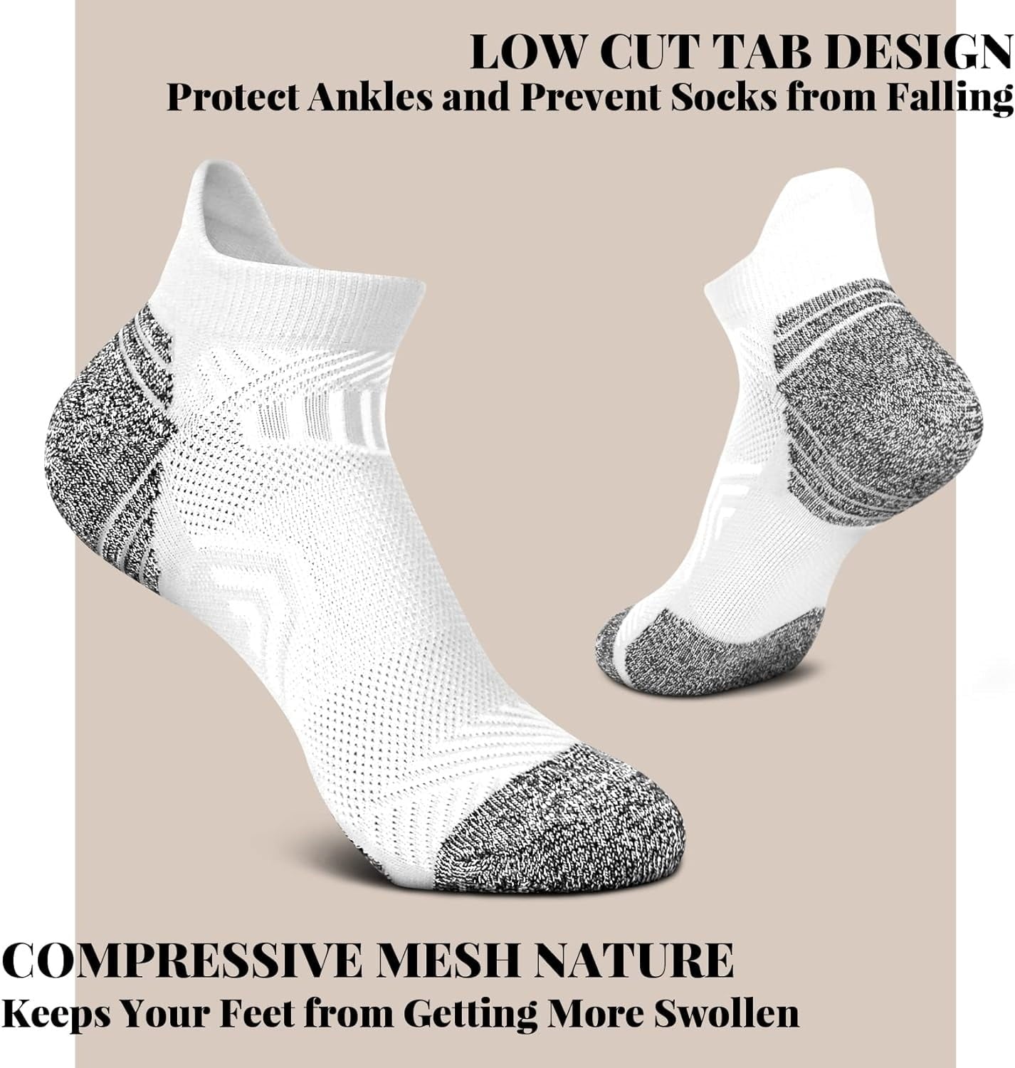 5 Pairs Of Womens White Ankle Socks US 6-10