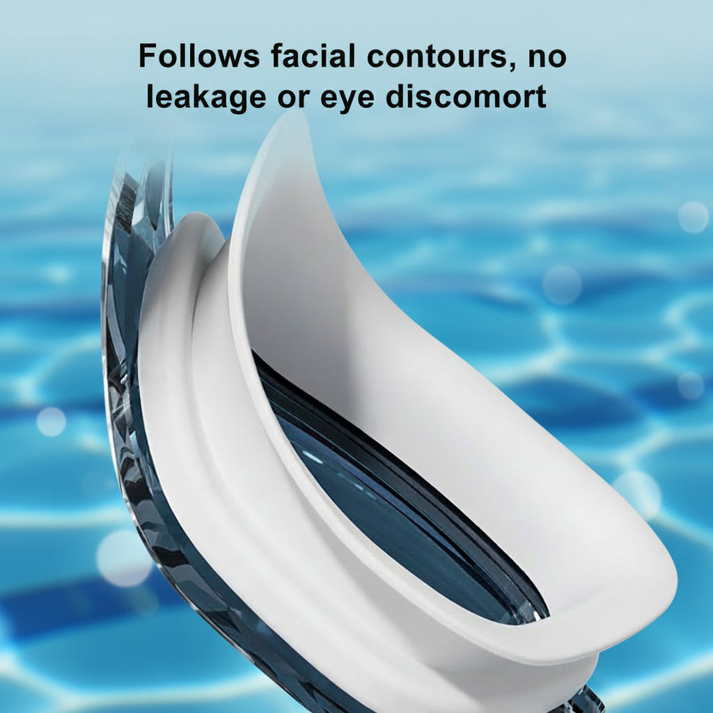 Large Frame Swim Goggles - Black