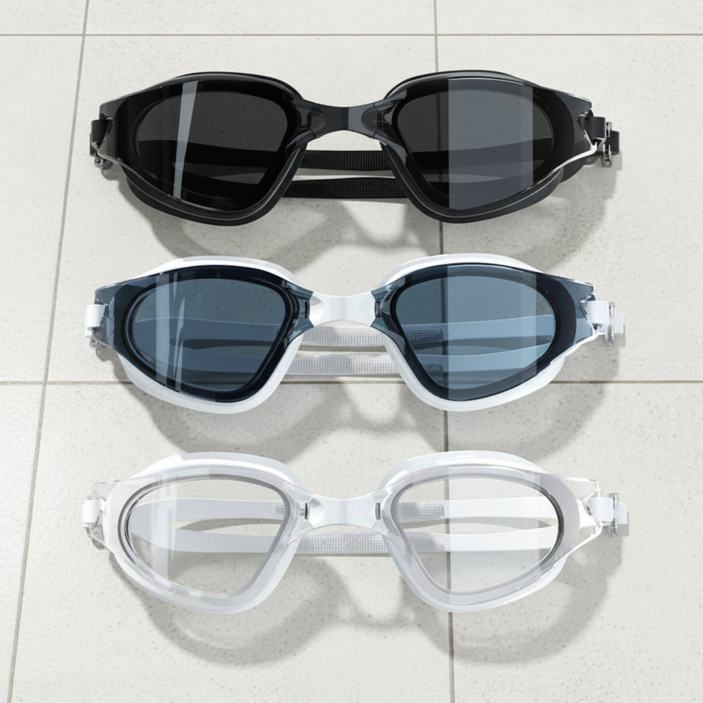 Large Frame Swim Goggles - Black