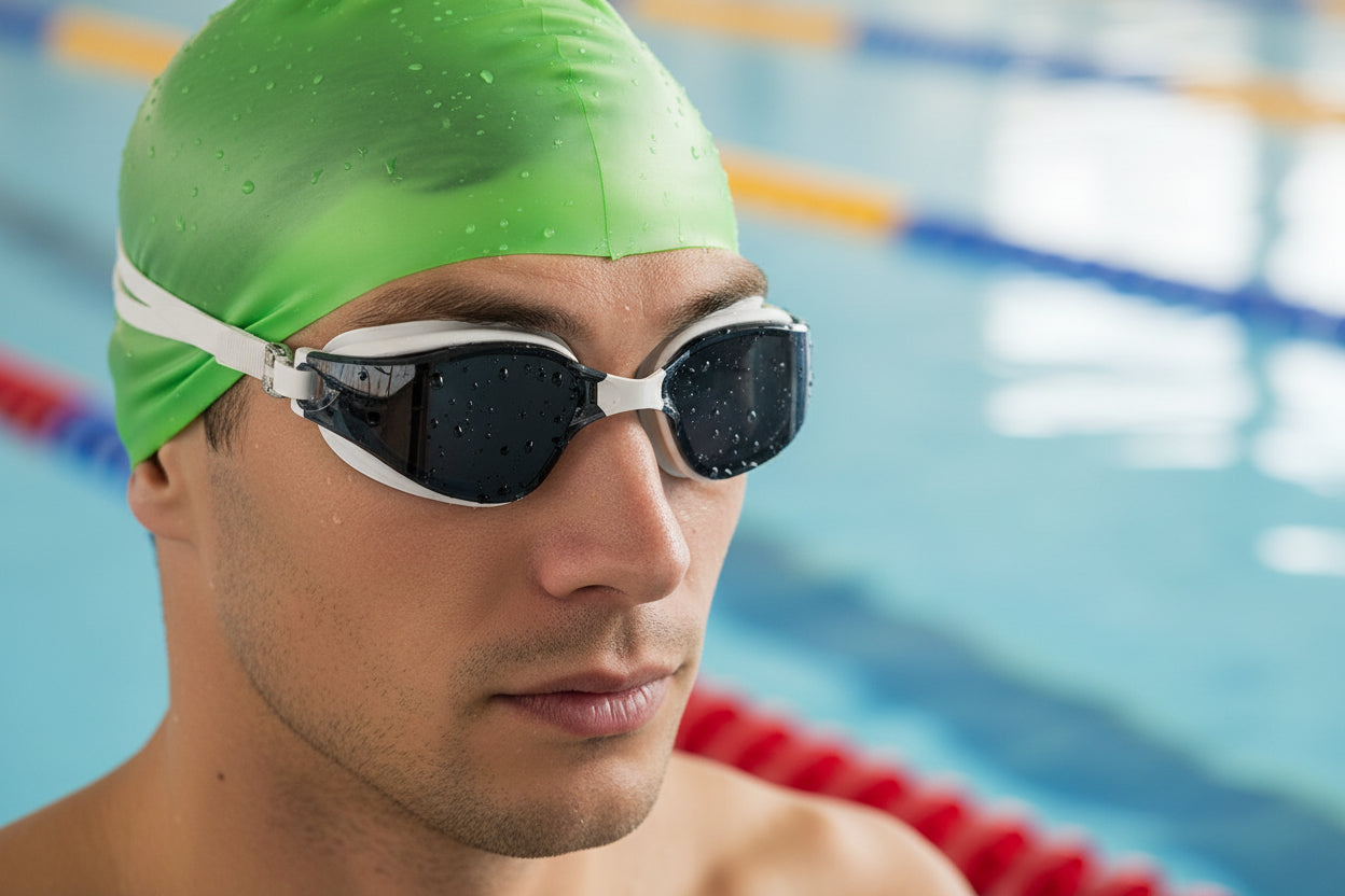 Large Frame Swim Goggles - Black