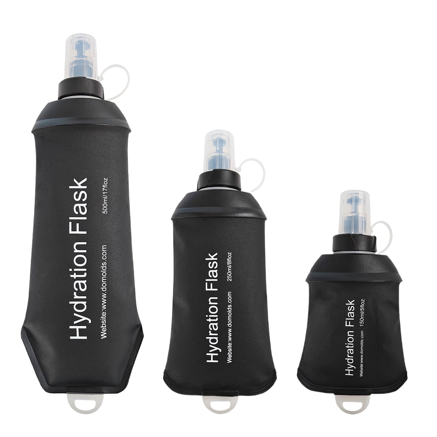 150ml Foldable Hydration Flask - Black Small