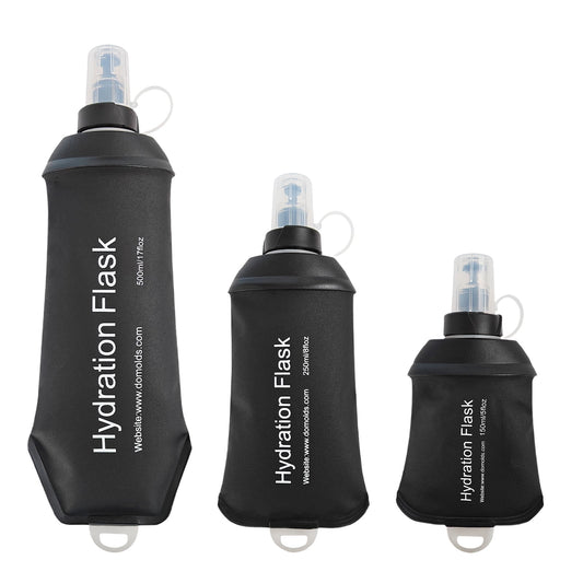 150ml Foldable Hydration Flask - Black Small