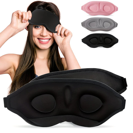 3-pack of 3D Blackout Sleep Masks - Black