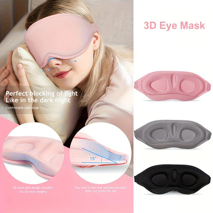 3-pack of 3D Blackout Sleep Masks - Black