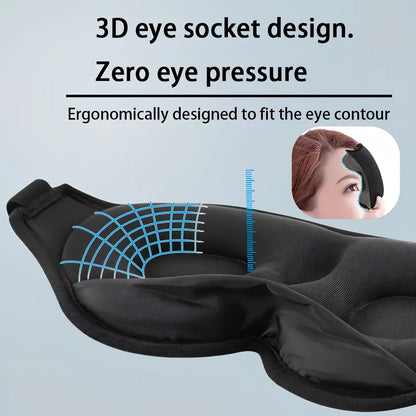 3-pack of 3D Blackout Sleep Masks - Black