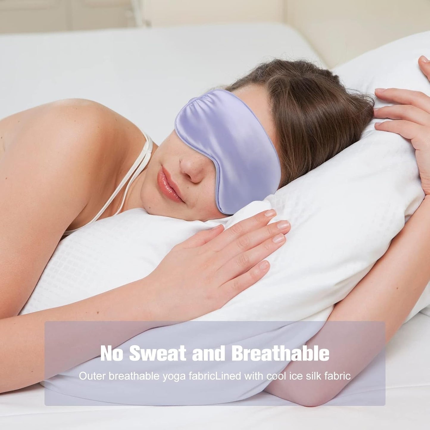 Set of 2 Adjustable Blackout Sleep Mask (Black & Purple)