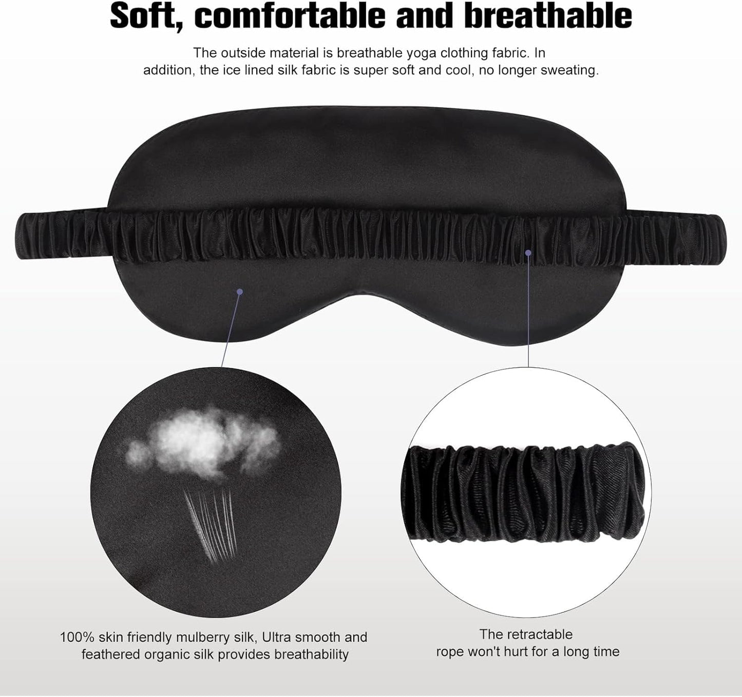 Set of 2 Adjustable Blackout Sleep Mask (Black & Purple)
