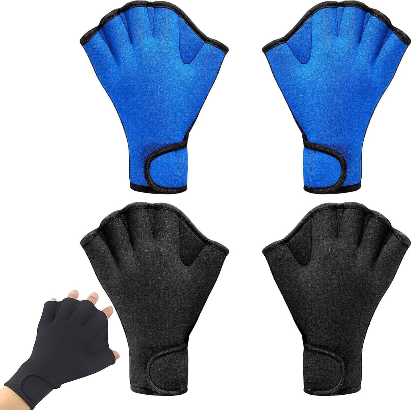 2 Pairs of Webbed Swimming Gloves
