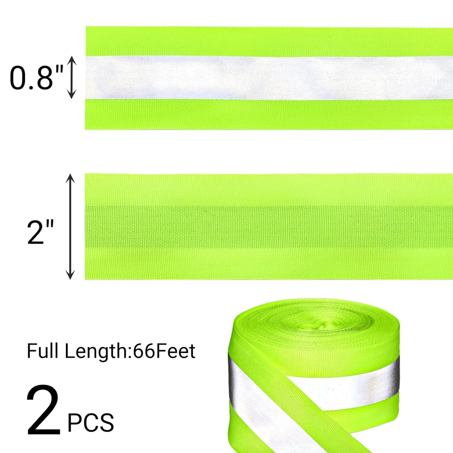 2 Rolls of 2 Inch Reflective Ribbon
