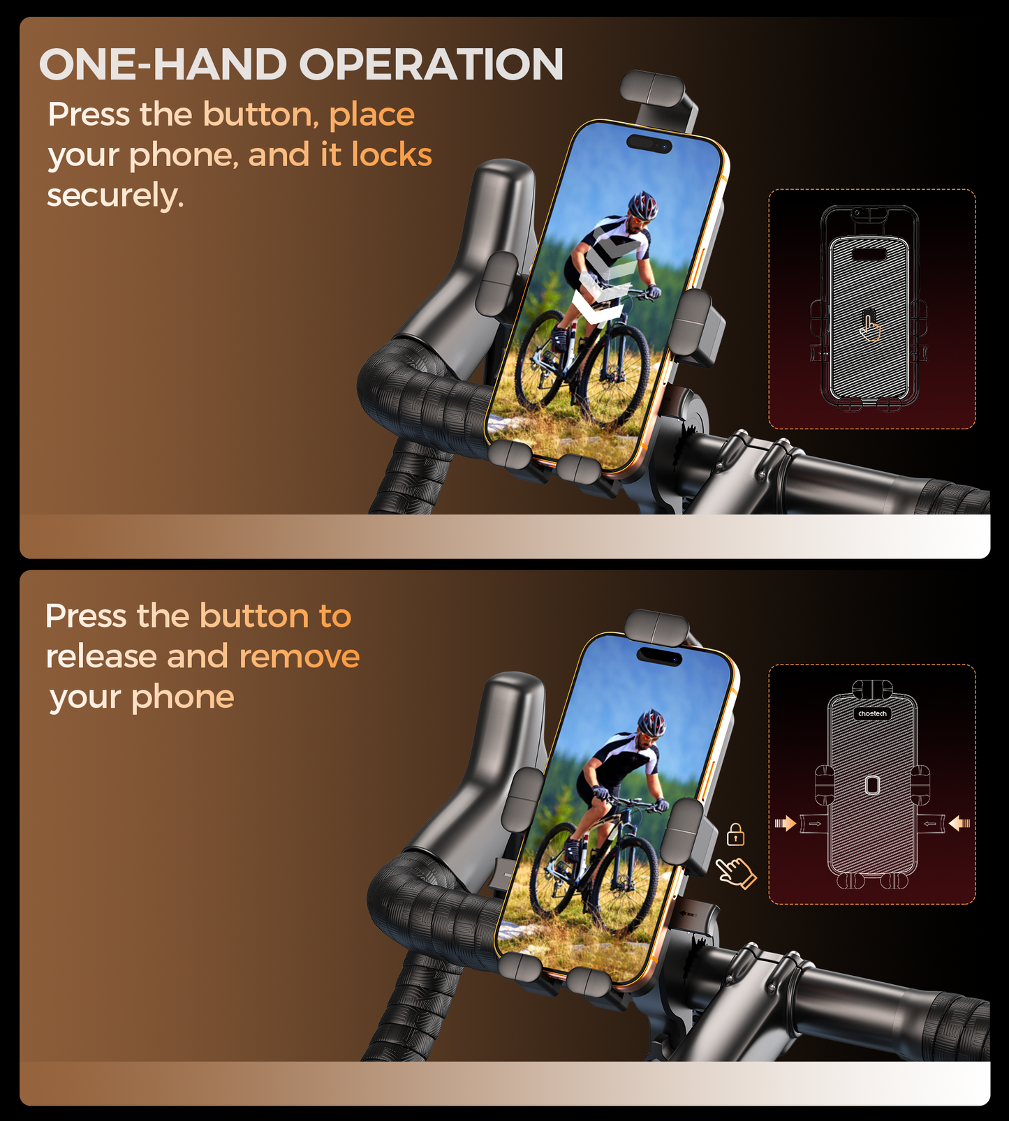 Bike Handlebar Phone Holder