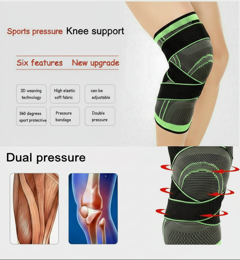 Breathable Knee Brace Sleeve - Black/Medium