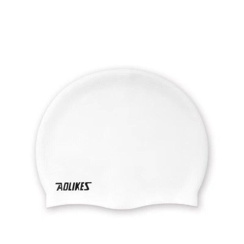 Silicone Solid Colour Swim Cap - Black