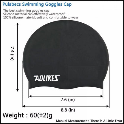Silicone Solid Colour Swim Cap - Blue