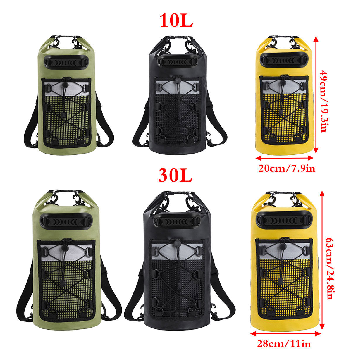 Large Waterproof Dry Bag - Green 30L