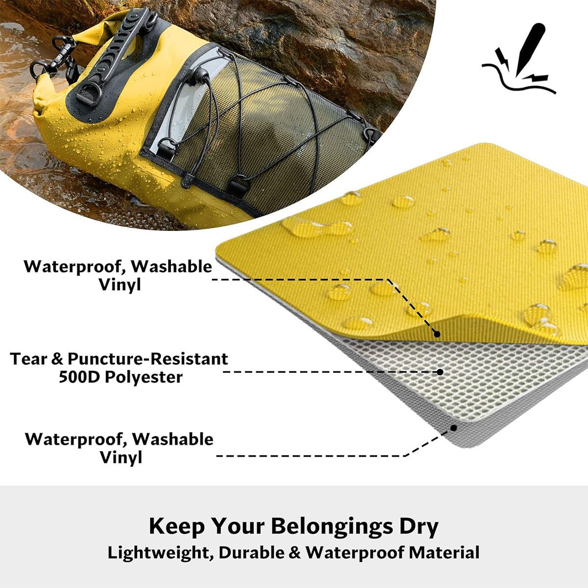 Large Waterproof Dry Bag - Green 30L