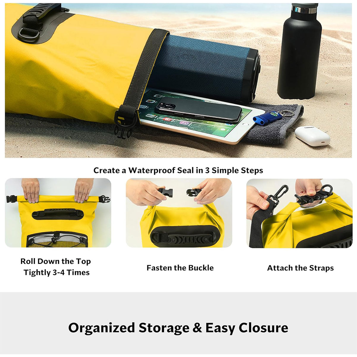 Large Waterproof Dry Bag - Green 30L
