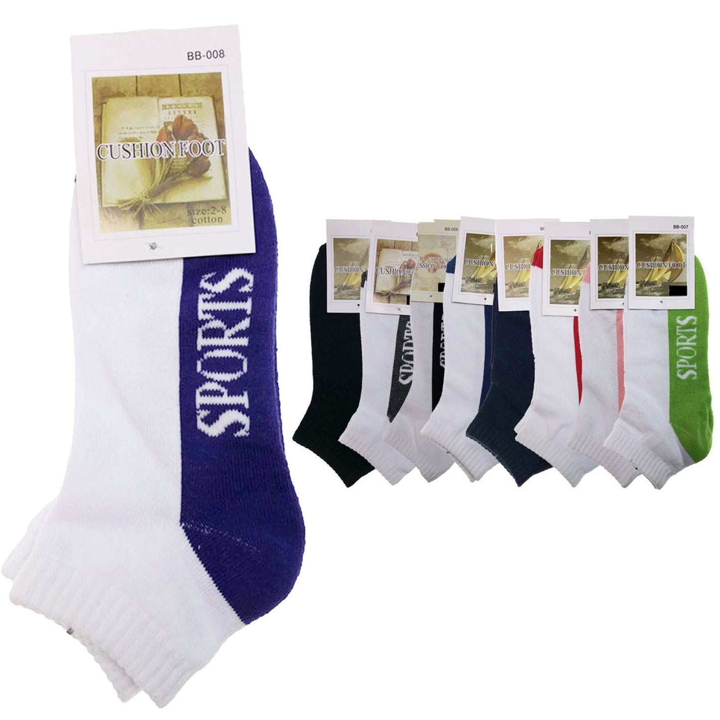 9 Pairs of Cushioned Ankle Socks US 11-14