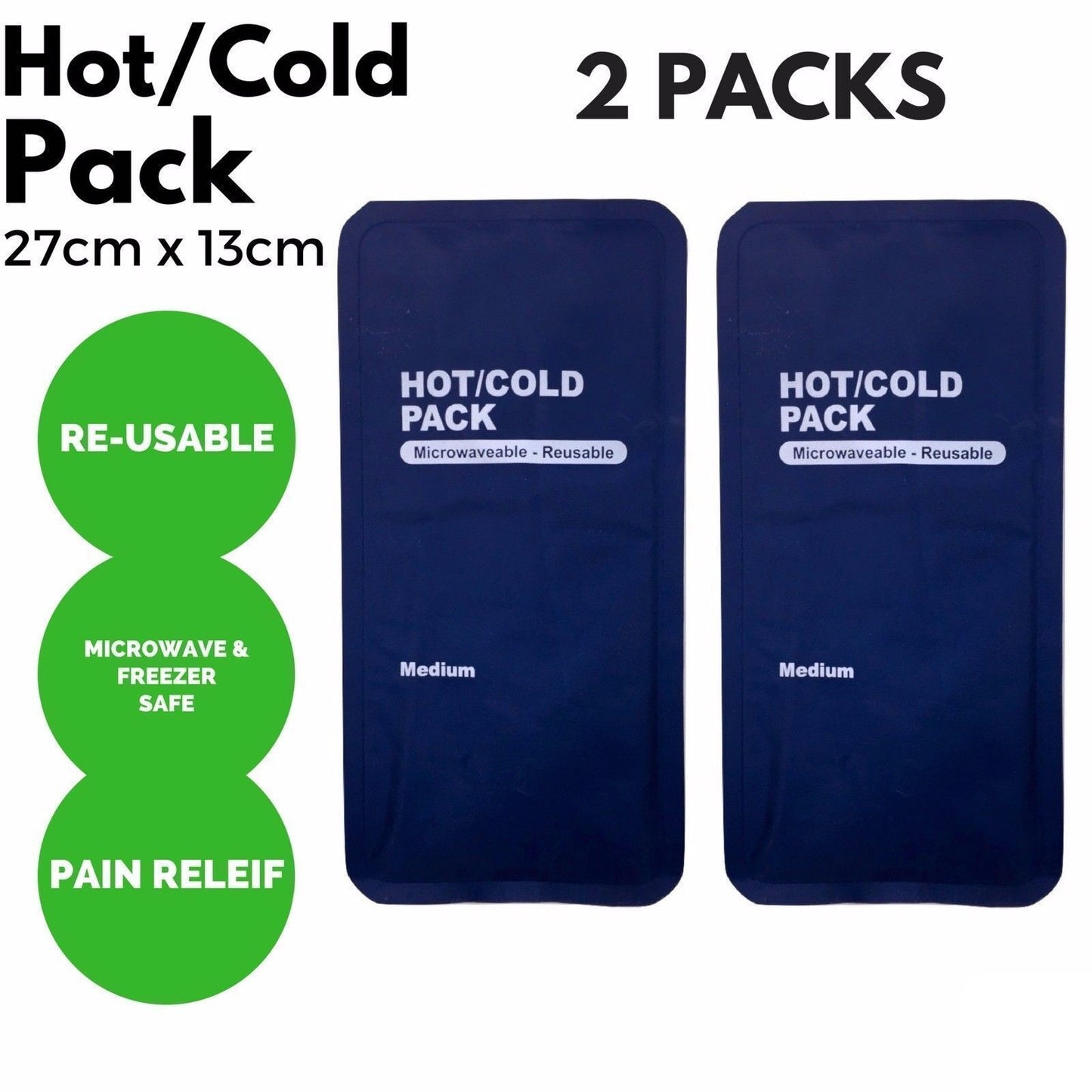 2 Pack of Reusable Microwaveable Ice and Heat Packs