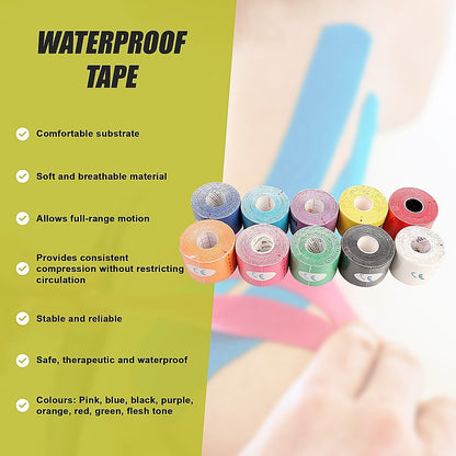 10 Rolls of 5cm Kinesiology Tape
