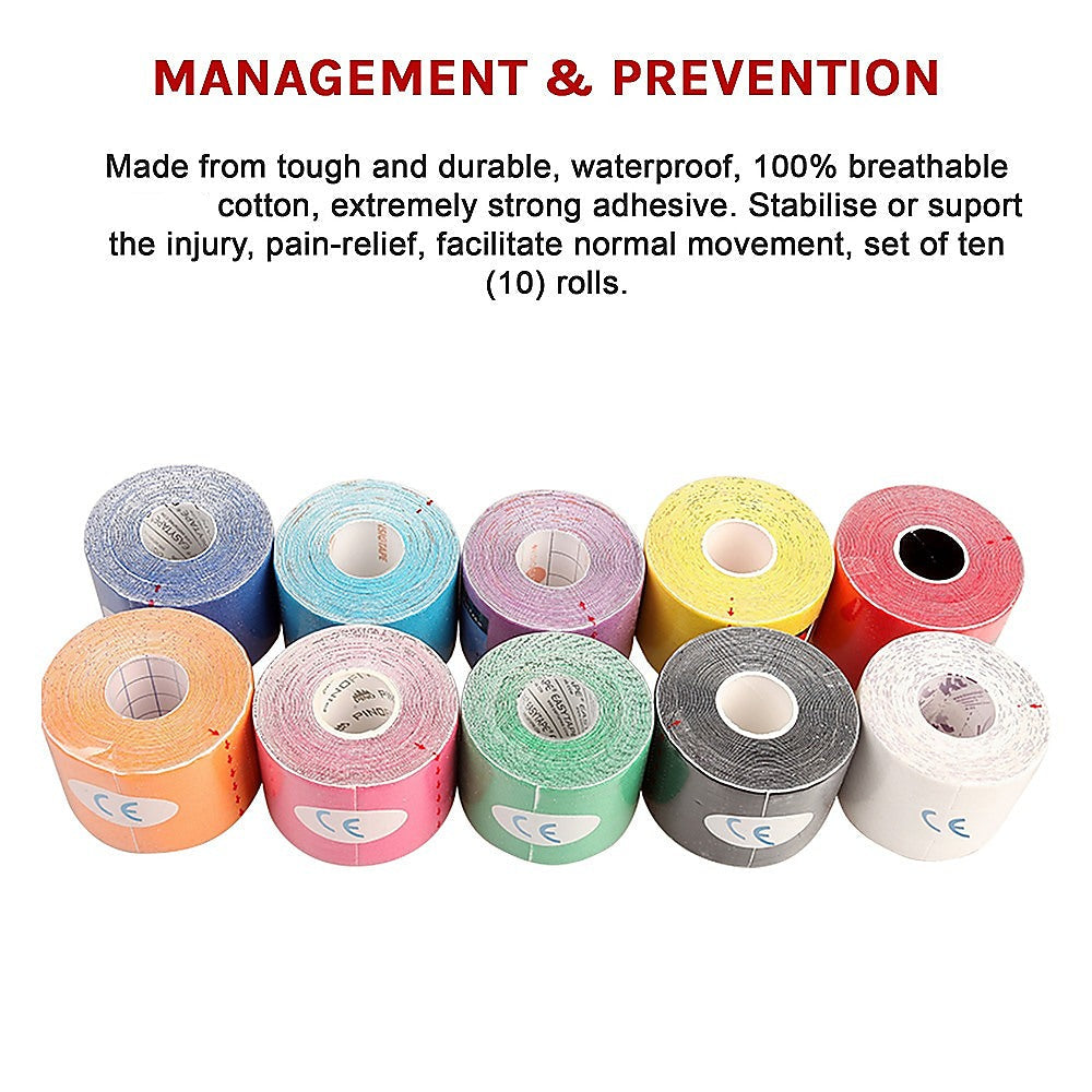 10 Rolls of 5cm Kinesiology Tape