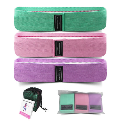 Fabric Resistance Band Set - Green-Pink-Purple