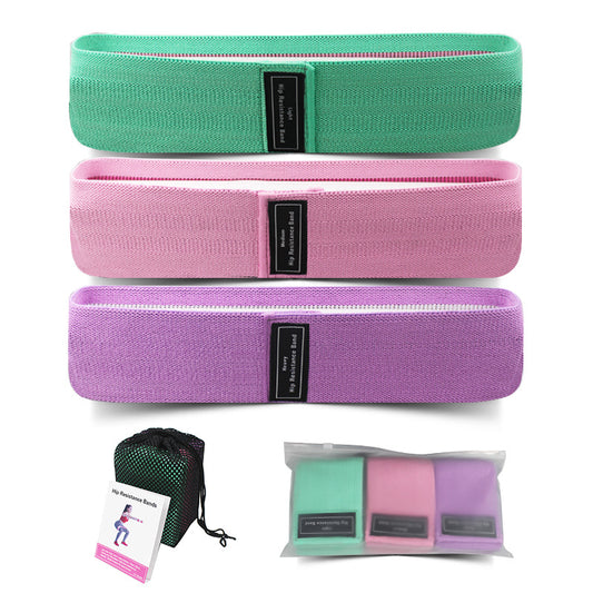 Fabric Resistance Band Set - Green-Pink-Purple